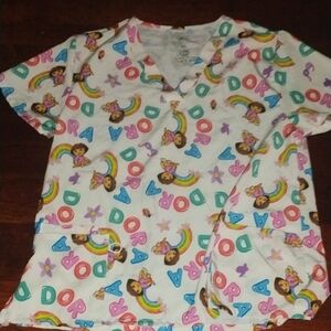 Colorful Dora the Explorer Scrub Top